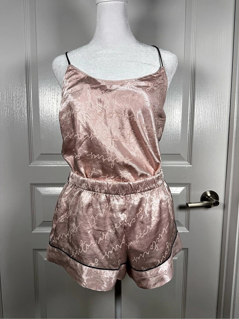 Victoria's Secret Signature Satin Cami and Short Set Pink Medium